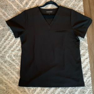 Mandala Black Scrub Top Size Medium